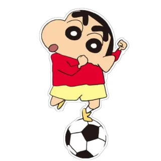 🎲 341c3598 Shin-chan Nohara Crayon Shin-chan dibujos animados, anime, fútbol, niño, personaje telegram sticker