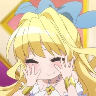 🗡 43ac76cc 애니메이션, 만화, 소녀, 금발, 귀여운, 카와이 telegram sticker