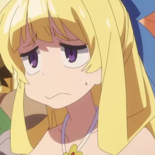 🔮 972f9bd4 애니메이션, 금발, 슬픈, 귀여운 telegram sticker