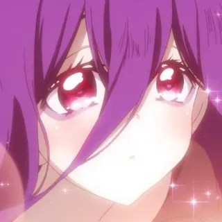 🗡 9a775f6b 애니메이션, 귀여운, 여자, 보라색 머리, 빨간 눈 telegram sticker