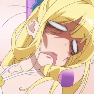 🔮 a28f80b7 애니메이션, 지친, 피곤한, 금발, 만화 telegram sticker