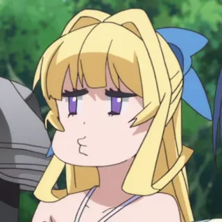 🔮 a9a85952 애니메이션, 소녀, 금발, 귀여운, 만화, 웃긴 얼굴 telegram sticker