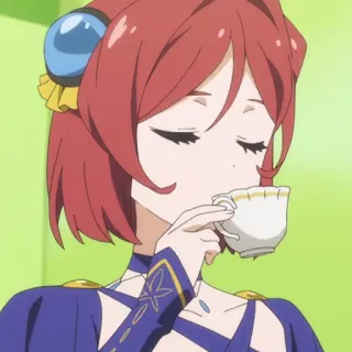 🔮 b652239c 애니메이션, 소녀, 차, 마시는, 캐릭터, 만화 telegram sticker