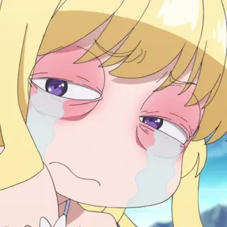 🔮 c931ffc3 애니메이션, 슬픈, 울음, 피곤한, 지친, 만화, 소녀 telegram sticker