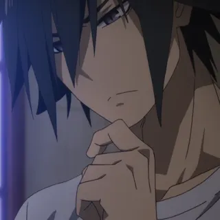 🔮 d5483c34 애니메이션, 남자, 생각, 진지한 telegram sticker