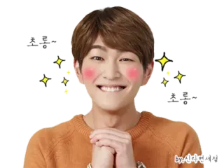 😇 6836ba24 황특 한국어, 이모지, 행복, 반짝임, 미소 telegram sticker