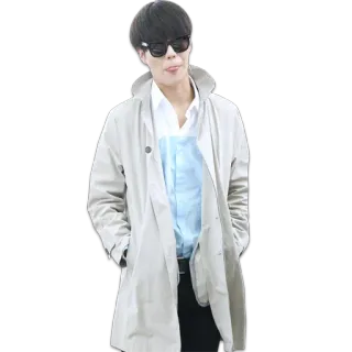 😝 a7b39325 남자, 선글라스, 코트, 아시아인, 사람, 스타일 telegram sticker