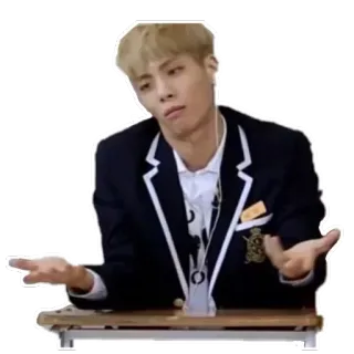 🤷‍♂️ e164e0c8 K팝, 밈, 어깨 으쓱, 혼란, 사람, 표정, 유명인 telegram sticker