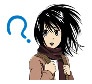 😧 9ddfbc40 Mikasa Ackerman Attack on Titan Anime, Manga, Personnage, Mikasa, L'Attaque des Titans whatsapp sticker
