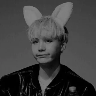 🗝 d59c0ef2 Suga k-pop, bts, мин юнги, айдол, заячьи ушки whatsapp sticker
