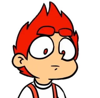 ❔ 07551a22 cartone animato, capelli rossi, occhiali, sorpreso, animato telegram sticker