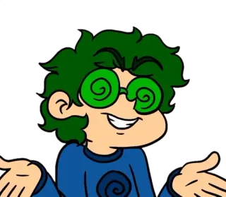 ❔ a3fdb02c cartone animato, occhi, verde, ipnotico telegram sticker