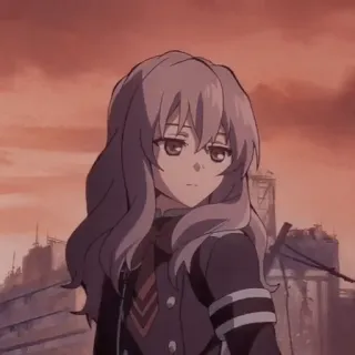 😕 b08021b8 Shinoa Hiiragi Owari no Seraph Anime, Garota, Cabelo longo, Cabelo roxo, Seraph of the End, Shinoa Hiiragi telegram sticker