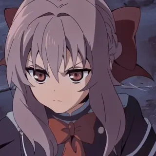 😠 d0894290 Anime, Garota, Brava, Séria, Personagem, Laço telegram sticker