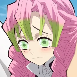 💖 51544143 Mitsuri Kanroji Demon Slayer 애니메이션, 귀멸의 칼날, 칸로지 미츠리, 분홍 머리, 귀여운, 캐릭터, 만화 telegram sticker