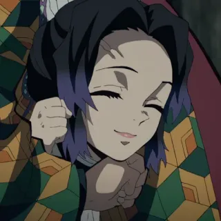 🦋 603470d7 Shinobu Kocho Demon Slayer 애니메이션, 귀멸의 칼날, 코쵸 시노부, 미소, 귀여운, 행복한 telegram sticker