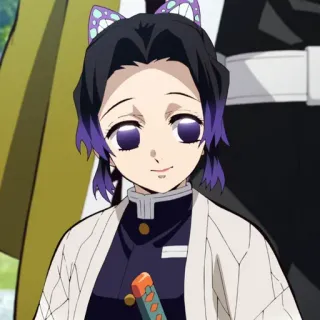 🙂 c87ccd7d Shinobu Kocho Demon Slayer 애니메이션, 코쵸우 시노부, 귀멸의 칼날, 나비, 캐릭터, 여성 telegram sticker