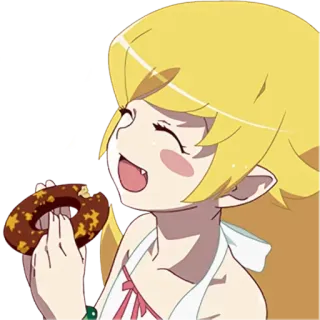 😒 0e39133e Shinobu Oshino Monogatari Anime, Fofo, Rosquinha, Mangá, Shinobu Oshino, Monogatari whatsapp sticker