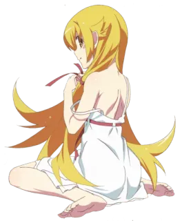 💁‍♀️ 1701d42e garota anime, cabelo comprido, vestido, sentada, ilustração whatsapp sticker