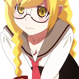 🙂 83999f3e Anime, Personagem, Fofo, Garota, Óculos whatsapp sticker