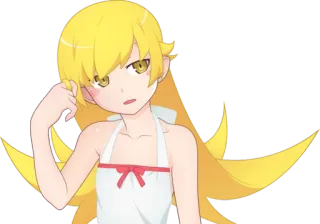 😒 8afe1aab Shinobu Oshino Monogatari Anime, Monogatari, Shinobu, garota, cabelo loiro whatsapp sticker