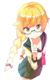 🤫 98347e67 Garota anime, Óculos, Uniforme escolar, Bonita, Cabelo loiro, Trança, Anime whatsapp sticker