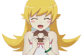🍩 ce0a8aa4 Shinobu Oshino Monogatari Series Anime, Garota, Rosquinha, Fofo, Shinobu Oshino, Série Monogatari whatsapp sticker
