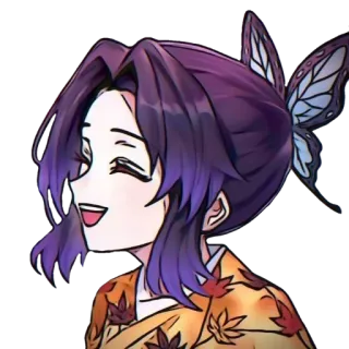 🧚‍♀ 5dffecd9 Shinobu Kocho Demon Slayer アニメ, 鬼滅の刃, 胡蝶しのぶ, 蝶, 笑顔 telegram sticker