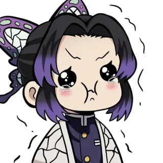 🧚‍♀ ac965770 Shinobu Kocho Demon Slayer アニメ, 鬼滅の刃, 胡蝶しのぶ, 蝶, 漫画, 悲しい, 泣く telegram sticker