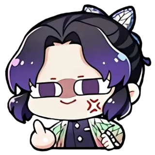 🧚‍♀ ae1a592a Shinobu Kocho Demon Slayer アニメ, 鬼滅の刃, 胡蝶しのぶ, 中指 telegram sticker