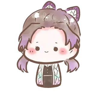 🧚‍♀ b5a5aace Shinobu Kocho Demon Slayer アニメ, 鬼滅の刃, ちびキャラ, 胡蝶しのぶ, 可愛い, ステッカー telegram sticker