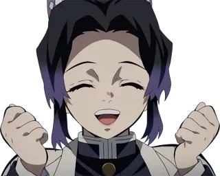 😇 330a4053 Shinobu Kocho Demon Slayer Anime, Demon Slayer, Shinobu Kocho, lächelnd, glücklich telegram sticker