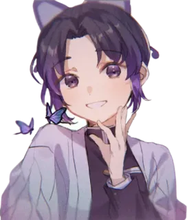 😁 a08d7b63 Shinobu Kocho Demon Slayer Anime, Demon Slayer, Shinobu Kocho, Schmetterling, Süß, Lila telegram sticker