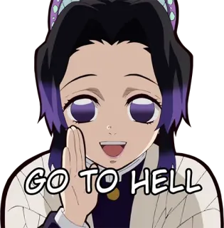 😂 e8ee1dae GO TO HELL Anime, Mädchen, Zur Hölle fahren, Beleidigung, Fluch, Meme telegram sticker
