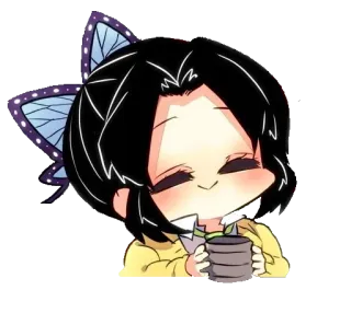 🦋 0641314b Shinobu Kocho Demon Slayer 애니메이션, 귀멸의 칼날, 코쵸 시노부, 만화, 귀여운, 스티커 telegram sticker