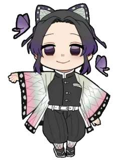 🦋 07933391 Shinobu Kocho Demon Slayer 애니메이션, 귀멸의 칼날, 코쵸우 시노부, 치비, 나비, 만화 telegram sticker