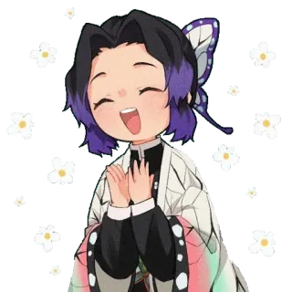 🦋 34e257e3 Shinobu Kocho Demon Slayer 애니메이션, 귀멸의 칼날, 코쵸우 시노부, SD캐릭터, 만화 telegram sticker