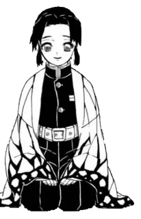 🦋 895dc044 Kanao Tsuyuri Demon Slayer 카나오 츠유리, 귀멸의 칼날, 애니메이션, 만화, 캐릭터, 흑백 telegram sticker