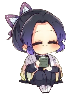 🦋 c3994470 Shinobu Kocho Demon Slayer 애니메이션, 귀멸의 칼날, 코쵸우 시노부, 치비, 귀여운, 카와이, 만화 telegram sticker