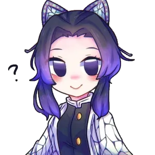 🦋 e7bf9e7e Shinobu Kocho Demon Slayer 애니메이션, 만화, 귀멸의 칼날, 코쵸우 시노부, 카와이, SD캐릭터 telegram sticker