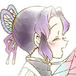 🦋 65b3caa6 Shinobu Kocho Demon Slayer Anime, Demon Slayer, Shinobu Kocho, Mariposa, Lindo, Sonriendo whatsapp sticker