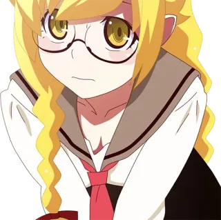 😕 fd4b850f Anime, Fille, Lunettes, Mignon, Kawaii, Personnage whatsapp sticker