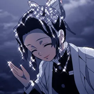 🙏 6044b5d6 Shinobu Kocho Demon Slayer Anime, Shinobu Kocho, Demon Slayer, Borboleta, Mangá, Brilho whatsapp sticker