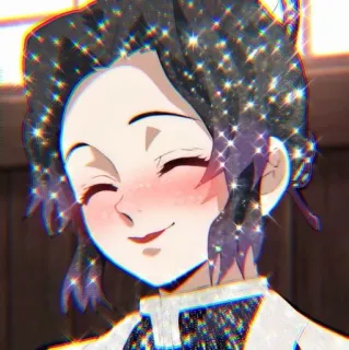 ⭐ 76e45b15 Shinobu Kocho Demon Slayer Anime, Demon Slayer, Shinobu Kocho, Personagem, Brilhante, Desenho animado whatsapp sticker