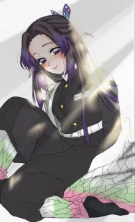 ⭐ 991af400 Shinobu Kocho Demon Slayer Anime, Demon Slayer, Shinobu Kocho, Borboleta, Mangá whatsapp sticker