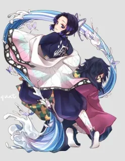 ⭐ a716885c Shinobu Kocho Demon Slayer Anime, Demon Slayer, Shinobu Kocho, Giyu Tomioka, Fanart whatsapp sticker