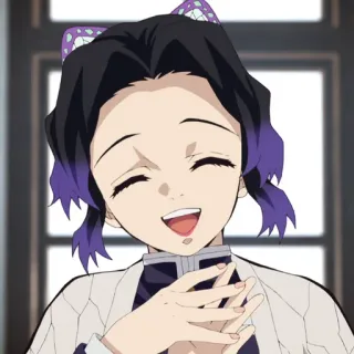 🦋 12bbf556 Shinobu Kocho Demon Slayer anime, demon slayer, shinobu kocho, manga, character, smile, butterfly whatsapp sticker