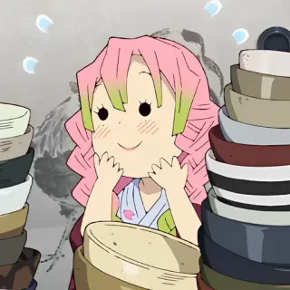 💗 297b2975 Mitsuri Kanroji Demon Slayer anime, demon slayer, mitsuri kanroji, pink hair, kawaii, cute, chibi whatsapp sticker