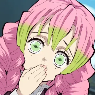 💗 9a234998 Mitsuri Kanroji Demon Slayer anime, demon slayer, mitsuri kanroji, character, kawaii, cute whatsapp sticker