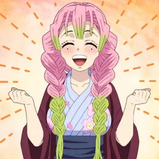 💗 dd30279b Mitsuri Kanroji Demon Slayer anime, cute, character, mitsuri, kanroji, demon slayer whatsapp sticker